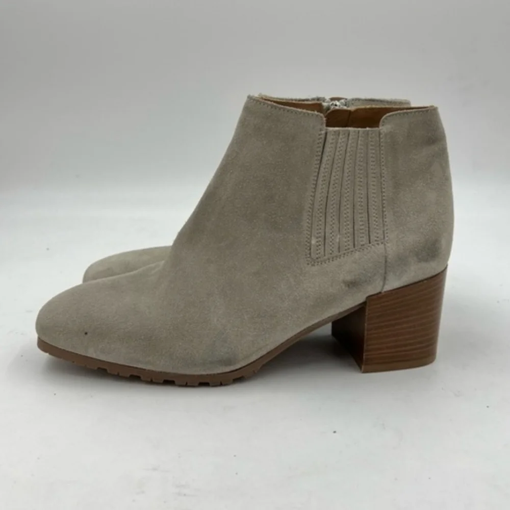 Aquatalia Taupe Charlotte Weatherproof Suede Booties Size 7.5